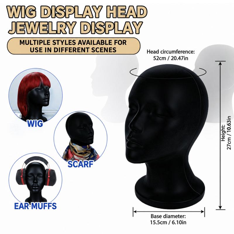 Body Jewelry Shop - (Ce14) Cabeza de maniquí de terciopelo