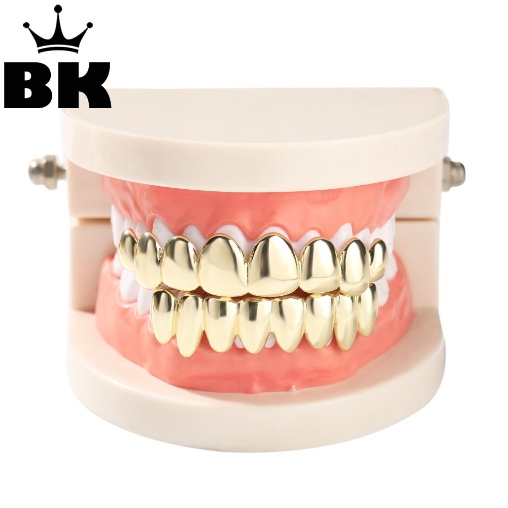 Body Jewelry Gold Plated - THE BLING KING-Juego de Grillz pulido