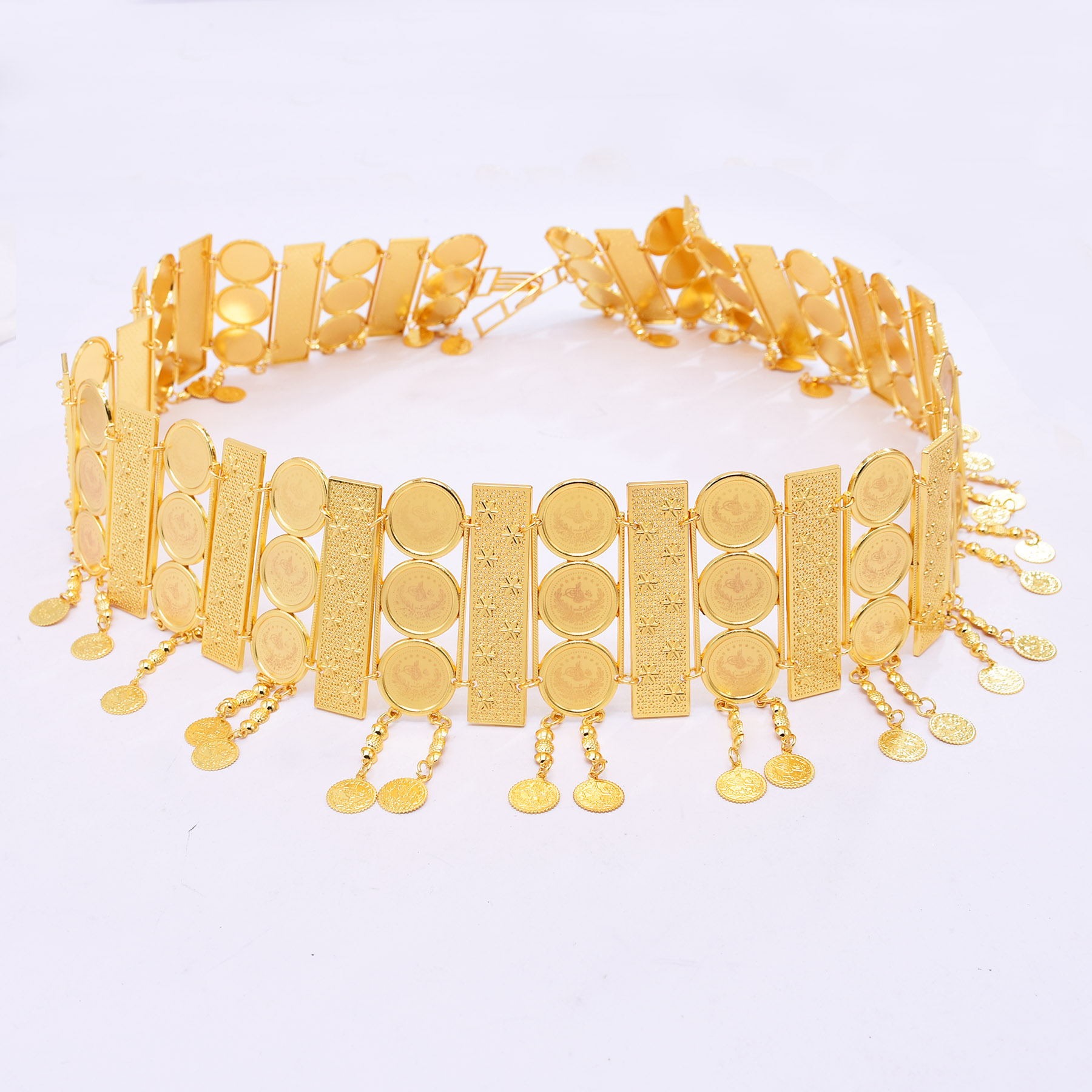 Body Jewelry Gold Plated - Cinturón de cuerpo con borlas de