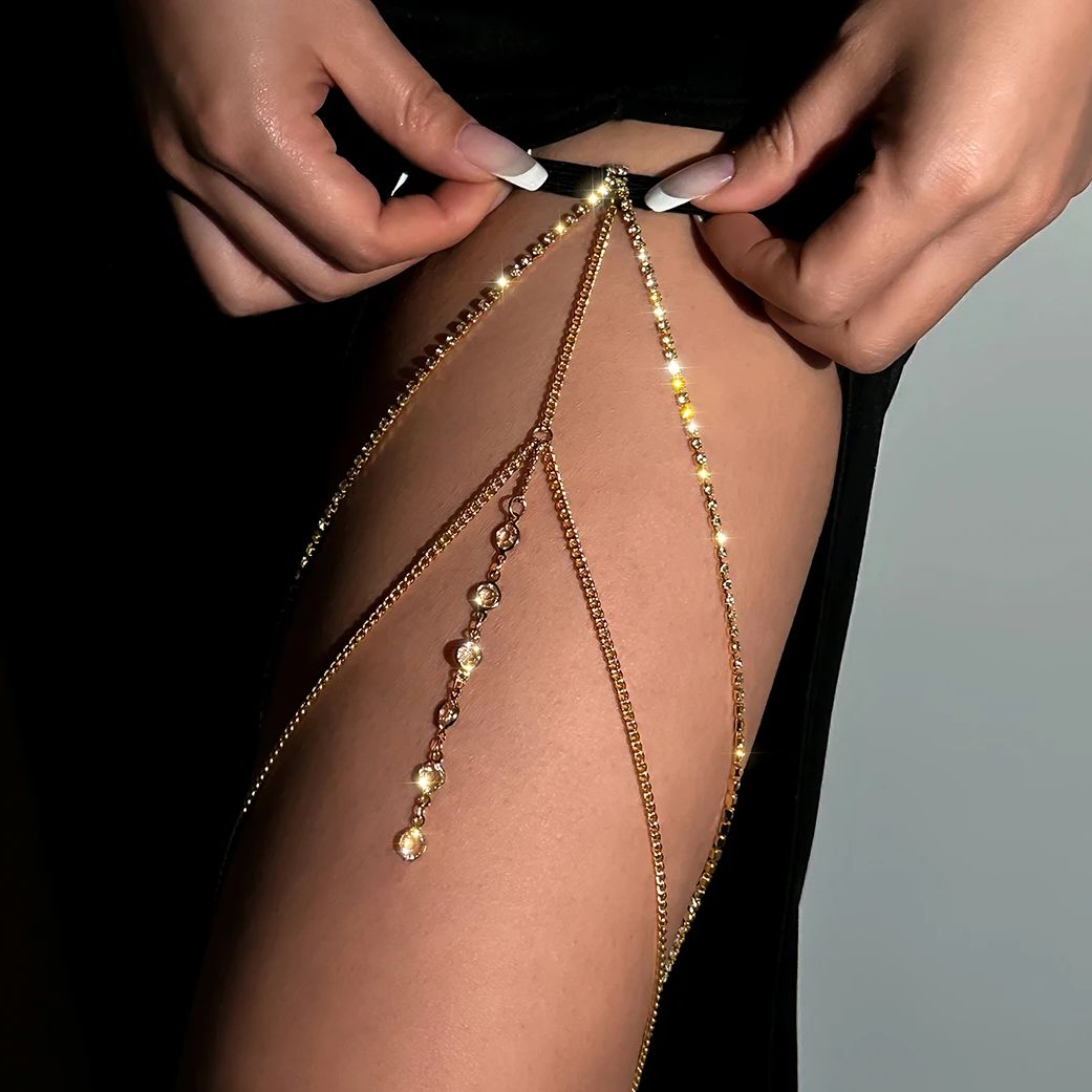 Body Jewelry Charms - Cadenas para piernas con borlas multicapa