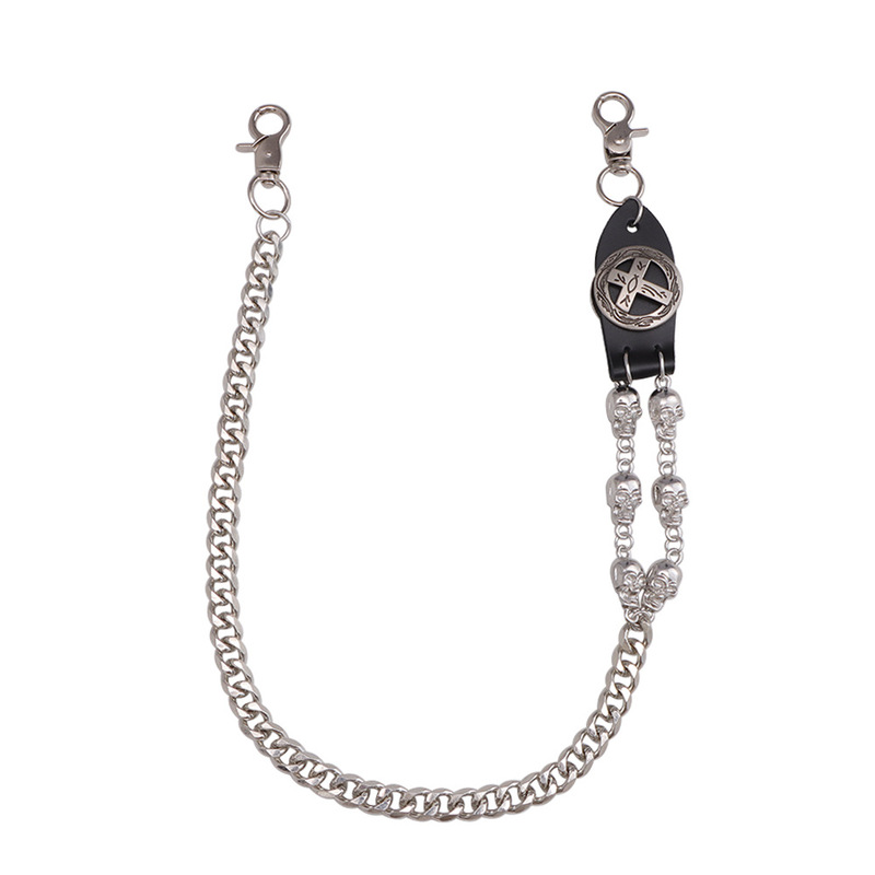 Body Jewelry Charms - Cadena de pantalón multicapa de cuero