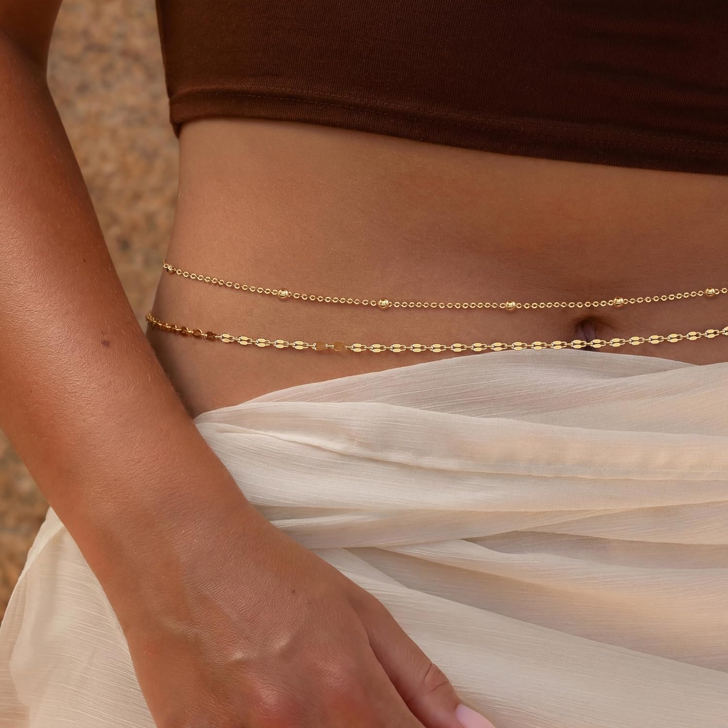 Cadena de cintura chapada en o - Body Jewelry Gold Plated reseña y precio
